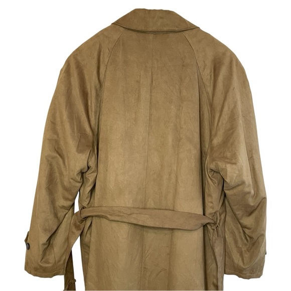 VTG BILL BLASS Men’s Faux Belted Suede Trench Coat Zip-In Quilted Lining, 42L - Picture 14 of 16